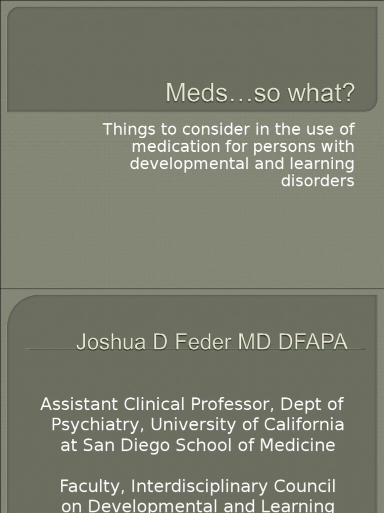 Meds, So What | PDF | Psychiatry | Autism