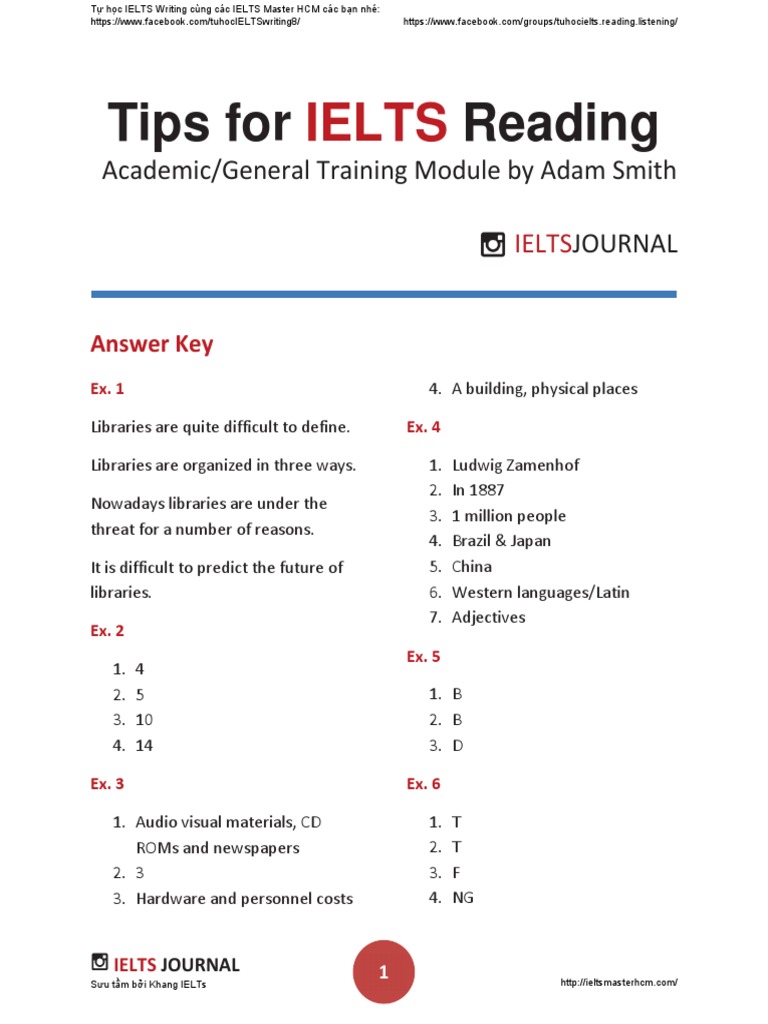Ielts Journal Tips for IELTS Reading Academic General Training Module