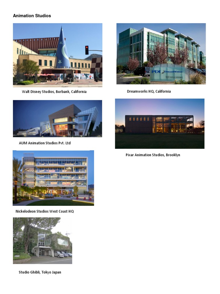 Animation Studios Walt Disney Studios, Burbank, California Dreamworks