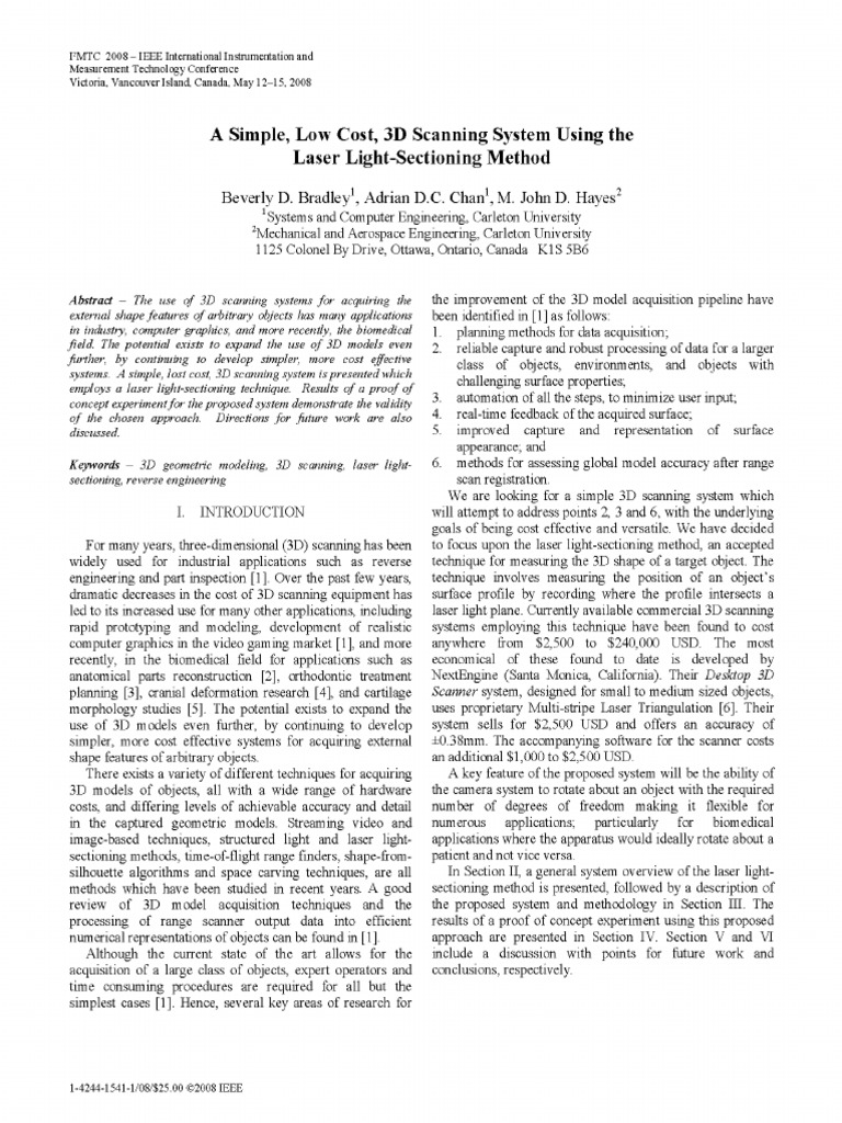Low-Cost 3D Laser Scanning System | PDF | 3 D Computer Graphics | Image ...