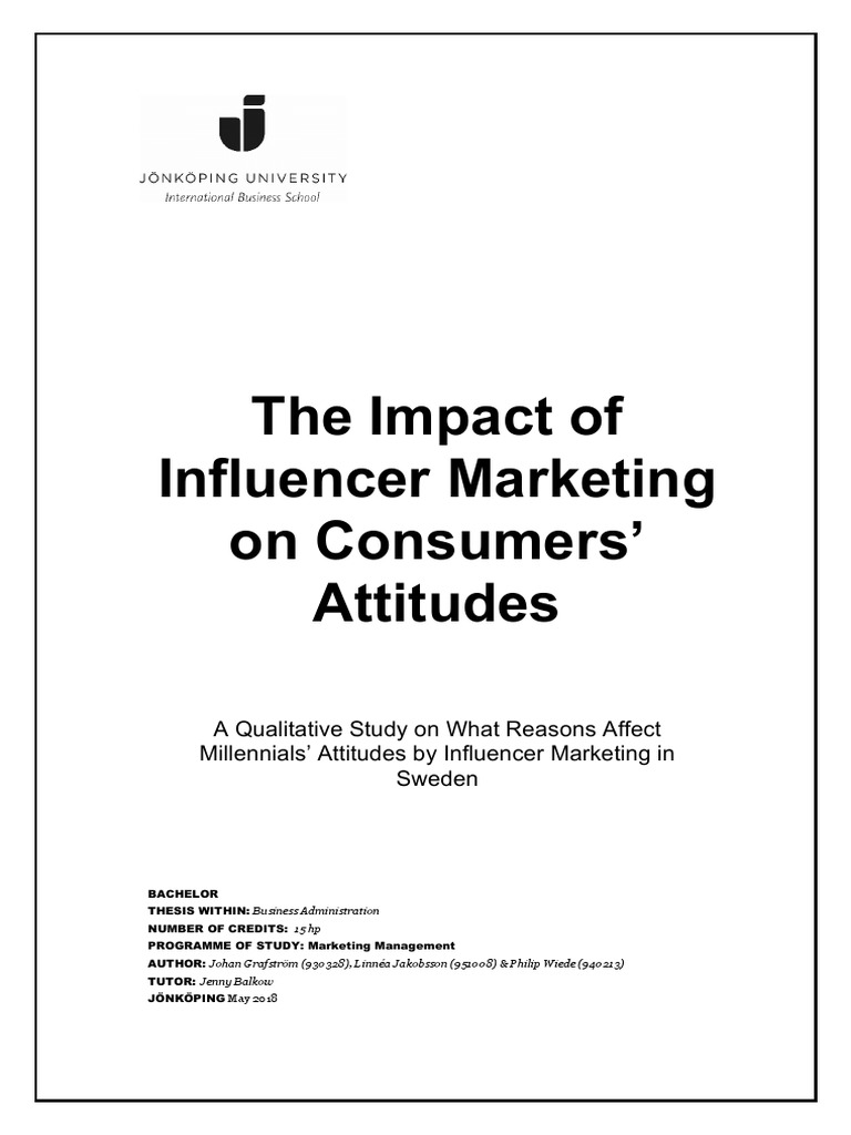 Impact Of Influencer Marketing To Consumer Behavior PDF Attitude Psychology Persuasion