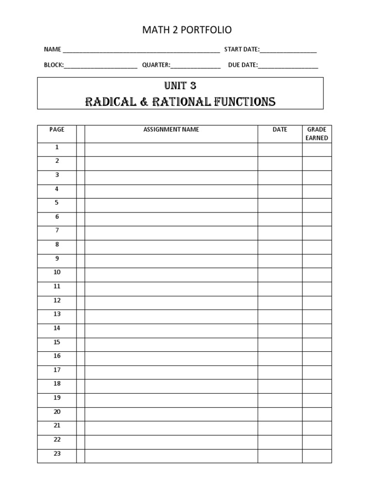 Math 2 Portfolio Unit 3 Blank | PDF | Computers