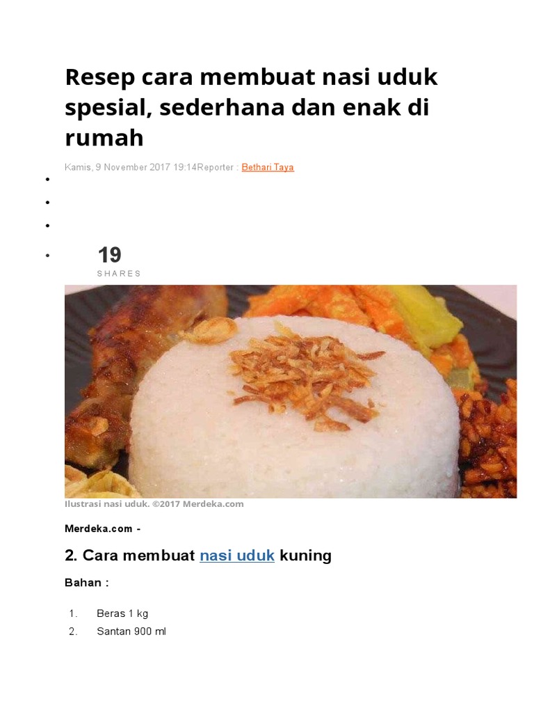 Resep Nasi Lemak Rice Cooker - Spa Spa z