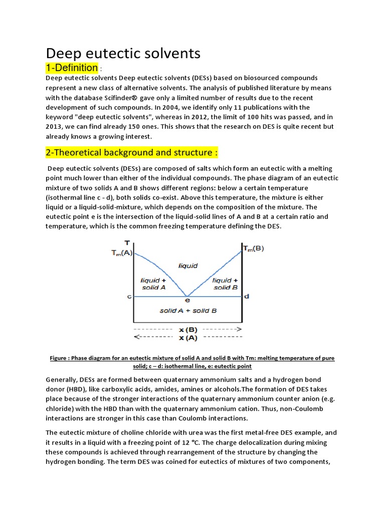 Deep Eutectic Solvents | PDF | Molecules | Chemistry