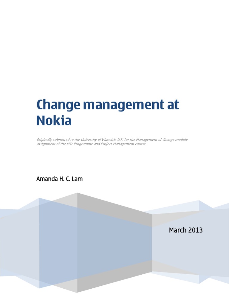 Nokia's Change Management Study | PDF | Nokia | Smartphone