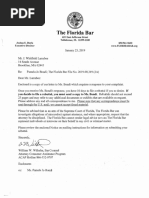 Letters From Florida Bar Concerning Complaint Against Pam Bondi