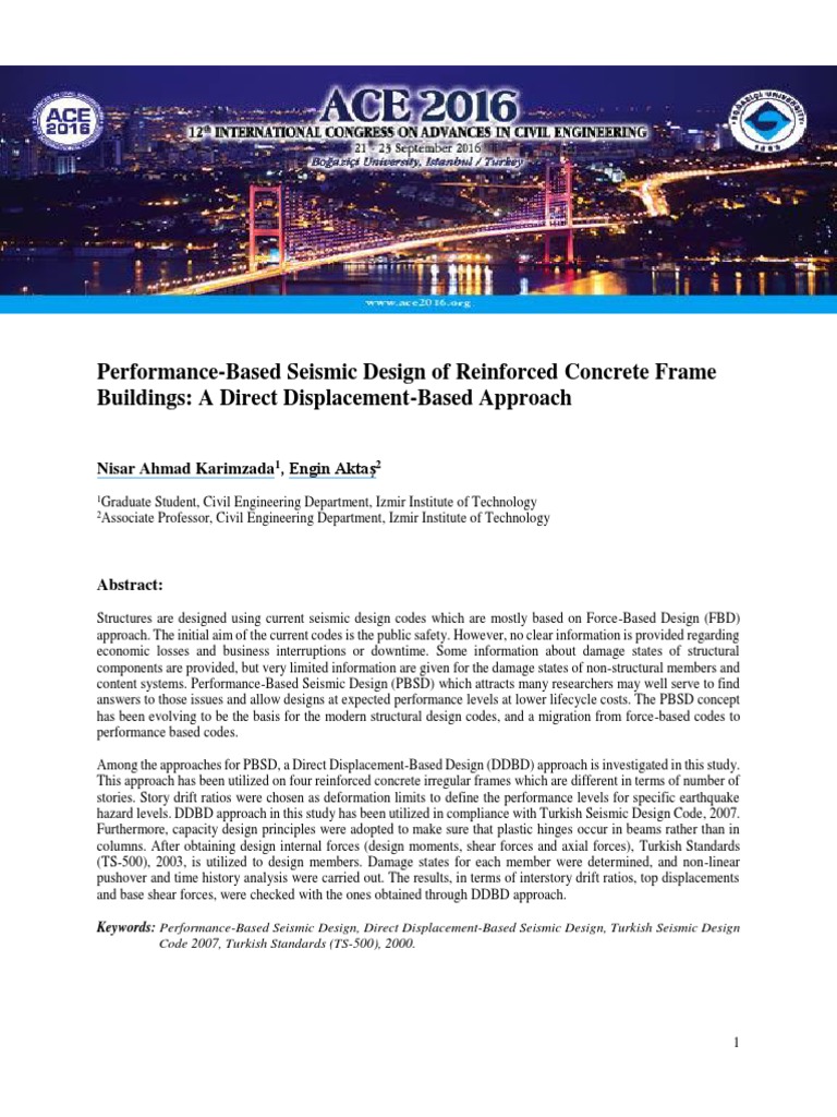 Seismic Design: Direct Displacement Approach | PDF | Materials Science ...