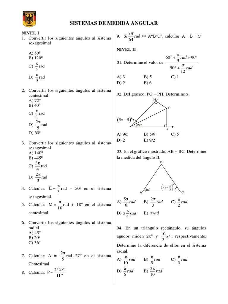 Sistemas de Medida Angular | PDF | Geometría Elemental | Notación ...