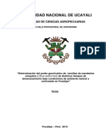 Determinación Del Poder Germinativo de Semillas de Mandarina Cleopatra (Citrus Reshni Hort) de Distintos Tiempos de Almacenamiento Bajo Condiciones de Ambiente Natural y Controlado