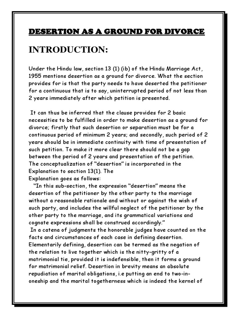 Defining Desertion Essential Elements and Judicial Interpretations of