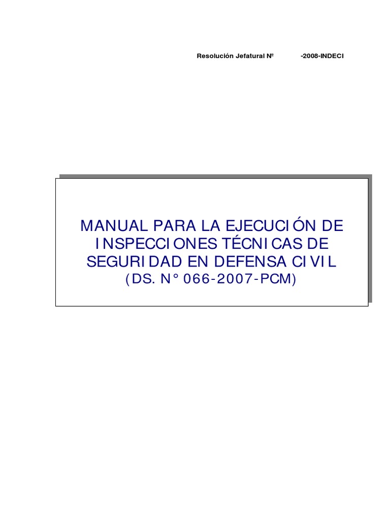 Rs n251-2008-INDECI Manual PDF | PDF | Defensa Civil | Arquitecto