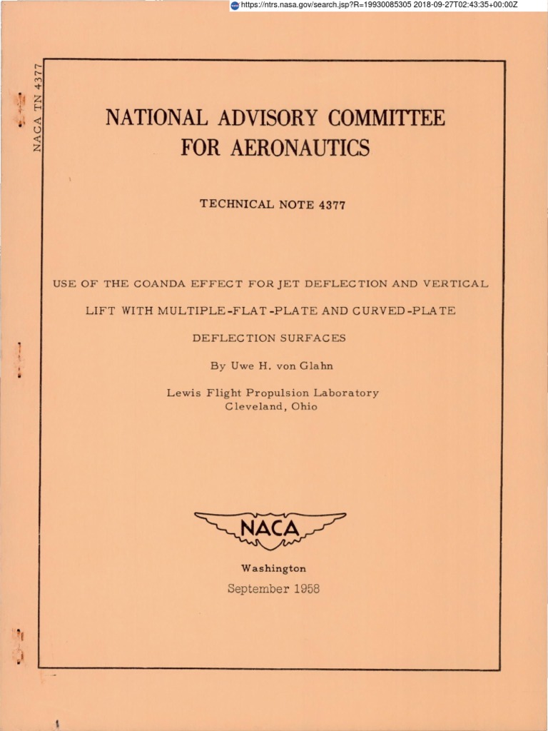 Nasa On Coanda Effect PDF PDF Lift (Force) Jet Engine
