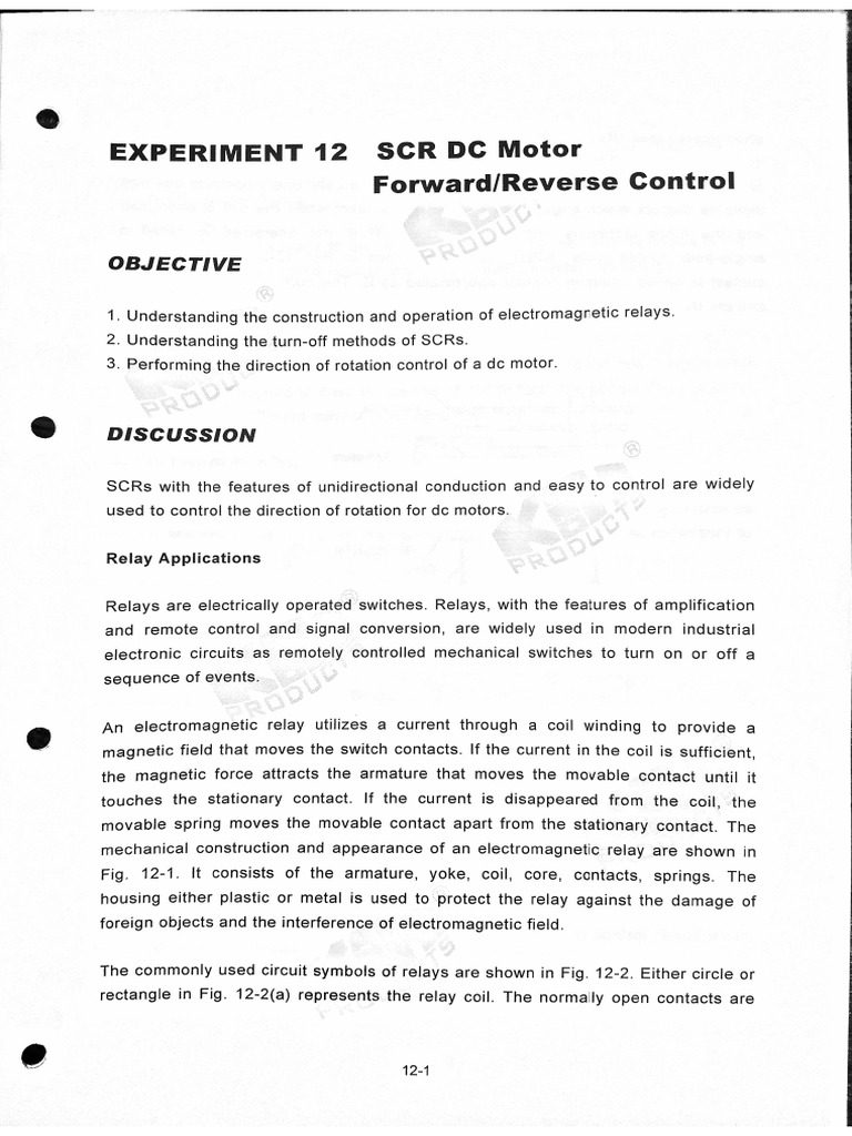 SCR DC Motor ForwardReverse Control | PDF