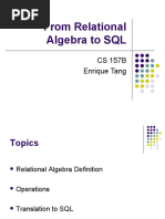 Relational Algebra To SQL