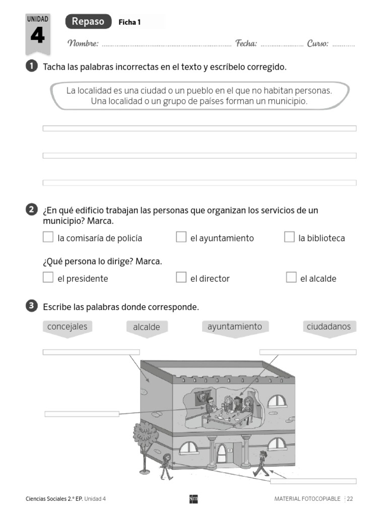 Repaso 1 Unidad 4 Sociales 2 EP SAVIA PDF | PDF