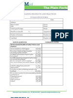 Cleaning Products and Practices Evaluation Form