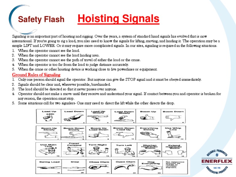Hoisting and Rigging Signal Guidelines | PDF | Business | Technology ...