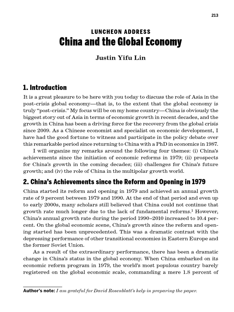China and The Global Economy | PDF | Income Distribution | China