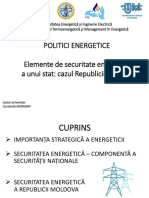 POLITICI ENERGETICE - Elemente de Securitate Energetice A Unui Stat