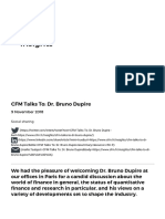 CFM Talks To - Dr. Bruno Dupire CFM