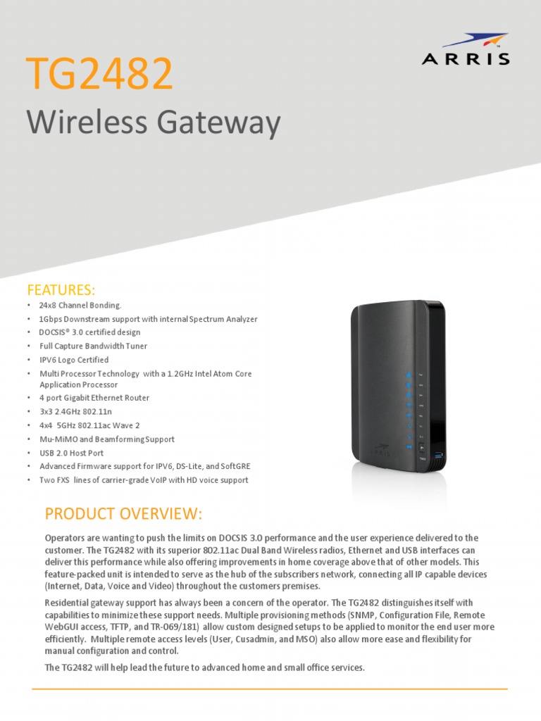 Arris TG2482 Wi Fi Usb