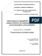 UTM - Determinarea Degajărilor Maximale Admise (D.M.a.) de Substanțe Nocive În Aerul Atmosferic Al Localităților