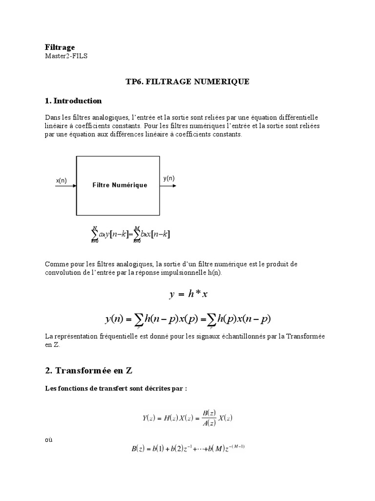 P N X P H P X P N H N Y Filtrage Filtre Electronique Theorie Du Controle
