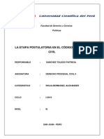 La Etapa Postulatoria en El Codigo Procesal Civil Peru