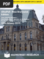 Ultrapoll - New Brunswick Edition: 30Th January 2019