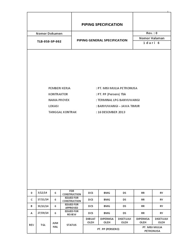Piping General Specification for LPG | PDF | Pipe (Fluid Conveyance ...
