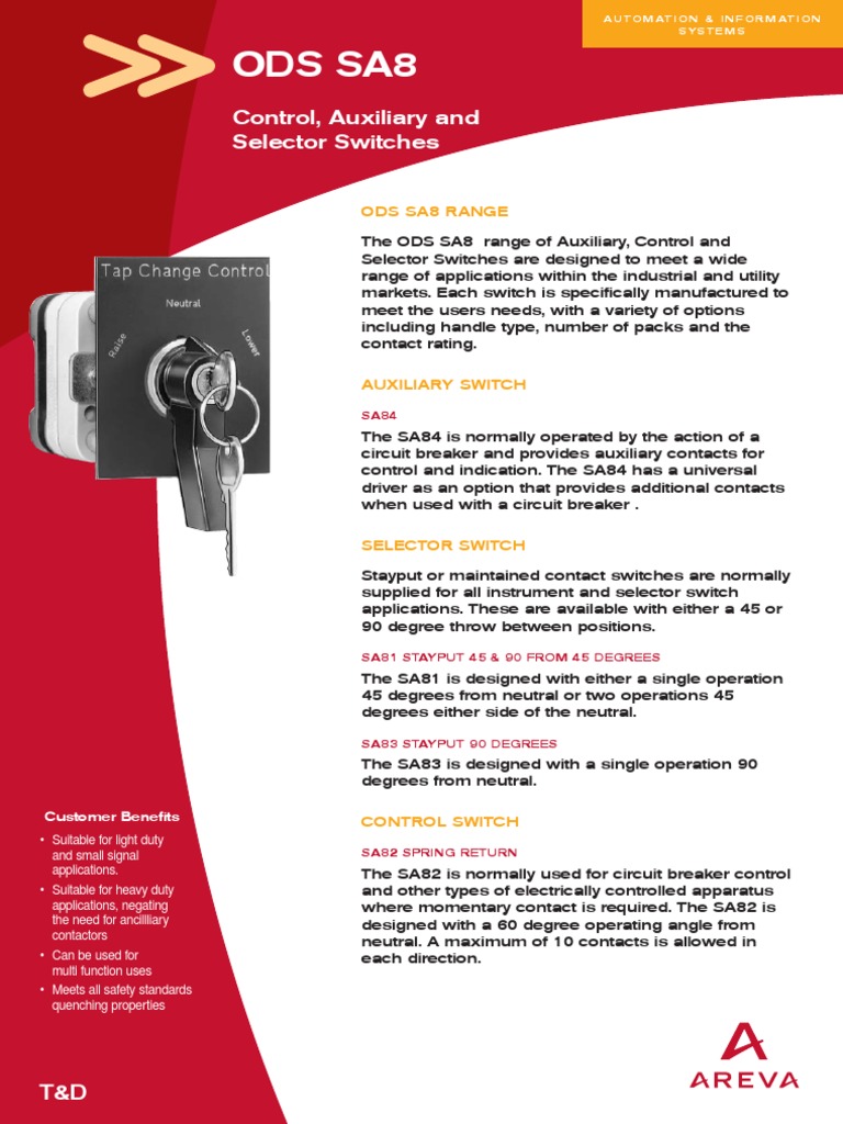 ODS Catalogue (En 0483) PDF Switch Direct Current