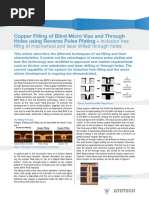 Copper Filling of Blind Micro Vias and Through Holes Using Reverse Pulse Plating