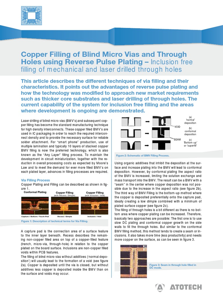 Copper Filling Techniques for Vias | PDF | Redox | Electrochemistry