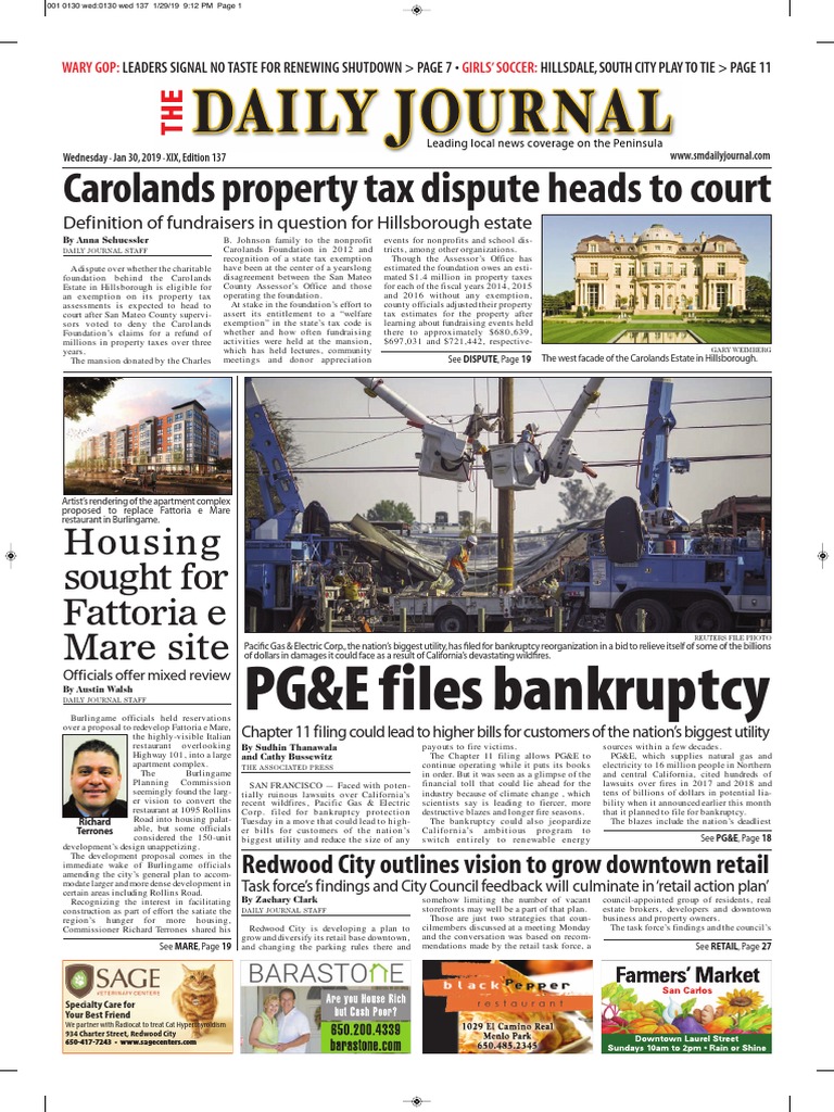 San Mateo Daily Journal 01-30-19 Edition | PDF | Pacific Gas