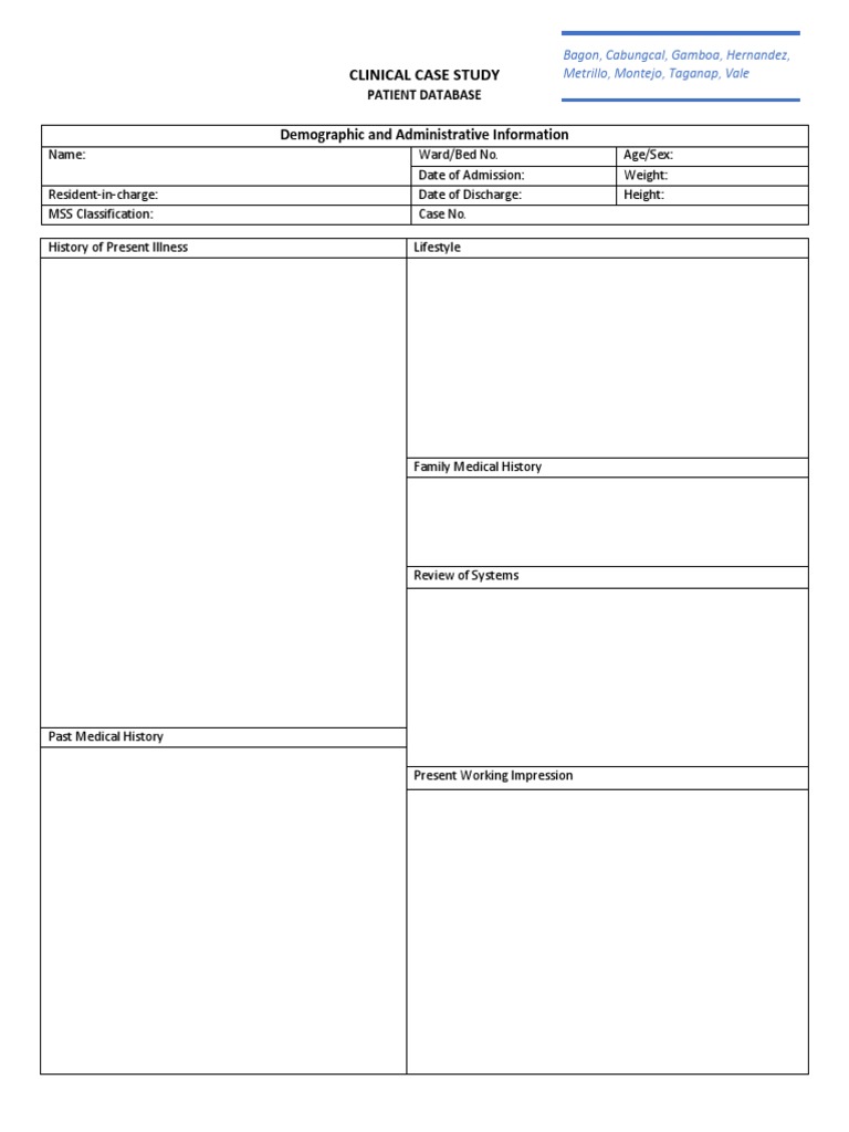 Clinical Case Study Template | PDF | Dose (Biochemistry) | Chemistry