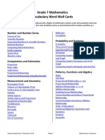 Grade 7 Mathematics Vocabulary Word Wall Cards: Number and Number Sense Probability and Statistics