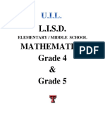 UIL 4TH - 5TH Grade MATH Practice Test