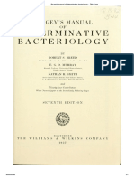 Bergey's Manual of Determinative Bacteriology, - Title Page