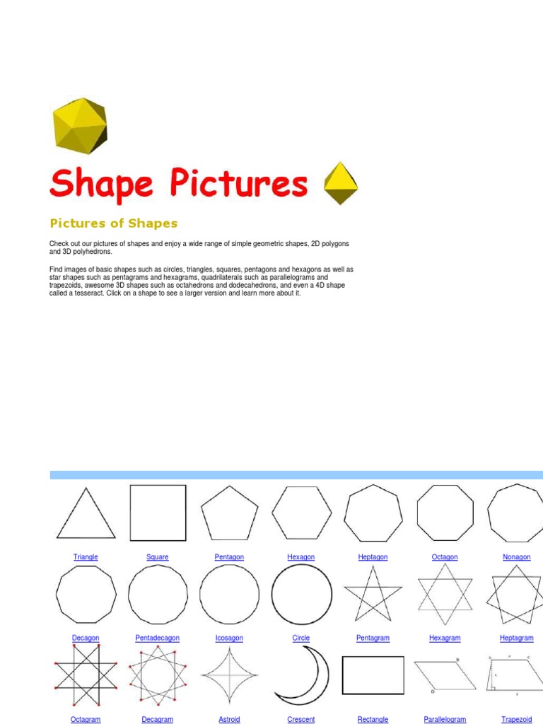 Geometric Shapes: 2D to 4D | PDF