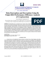 Data Encryption and Decryption Using by Triple DES Performance Efficiency Analysis of Cryptosystem