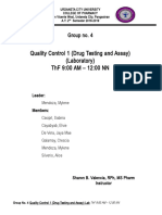Quality Control 1 (Drug Testing and Assay) (Laboratory) THF 9:00 Am - 12:00 NN
