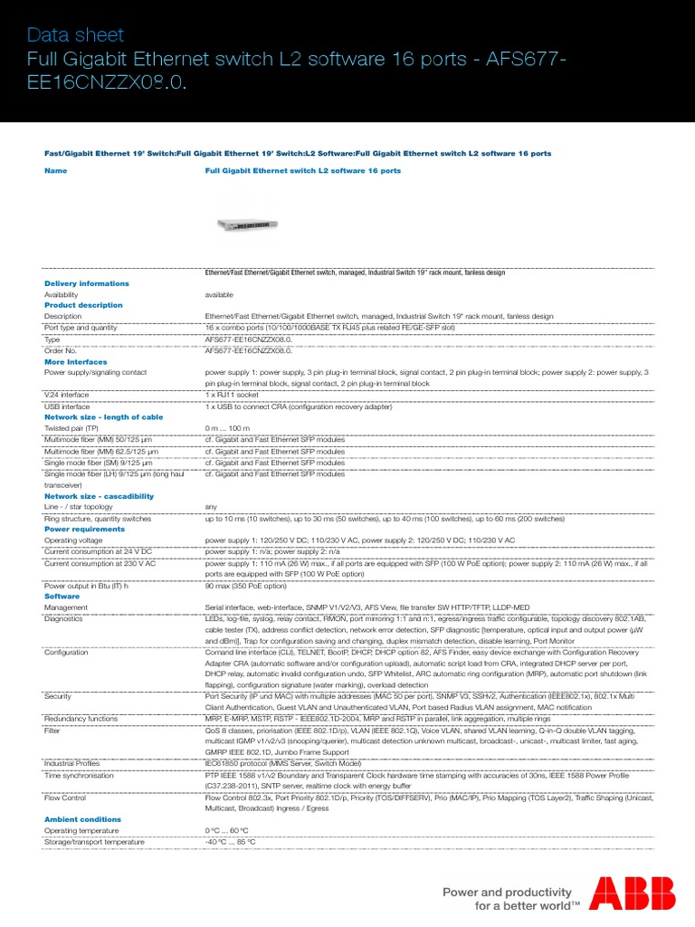 Full Gigabit Ethernet Switch L2 Software 16 Ports | PDF | Network ...