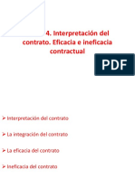 Tema 4 - Interpretación Del Contrato. Eficacia e Ineficacia Contractual PDF