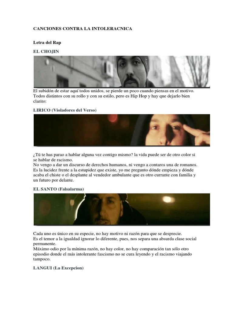 Letra Del Rap | PDF | Racismo | Discriminación y relaciones raciales