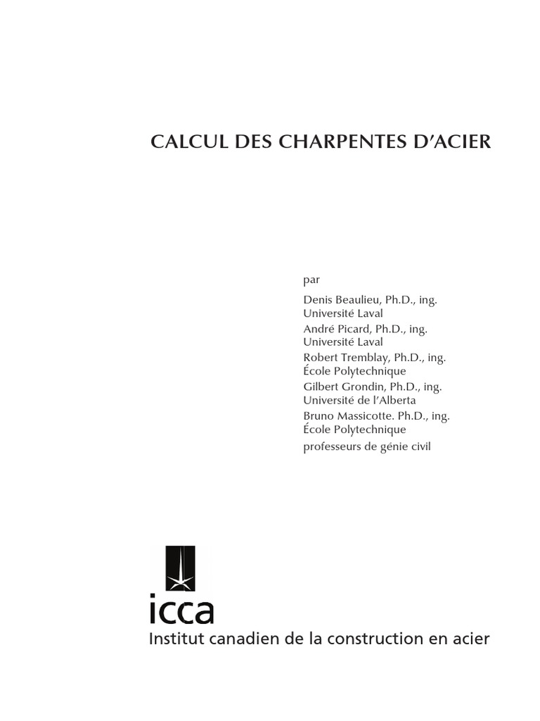 Calcul Des Charpentes D Acier PDF Flexion (matériau) Acier — free download