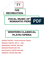 Unit Iv: Active Recreation Vocal Music of The Romantic Period