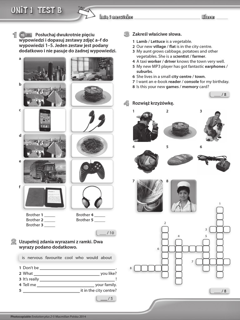 Evolution Plus 3 Unit 1 Sprawdzian