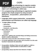 It Is A Programming Methodology To Organize Complex: - Abstraction - Encapsulation - Modularity and Hierarchy