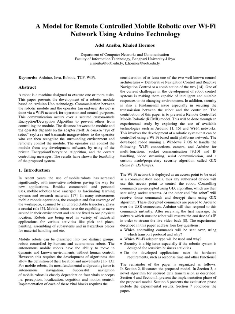 Mobile Robotic Research Paper | PDF | Cryptography | Robot