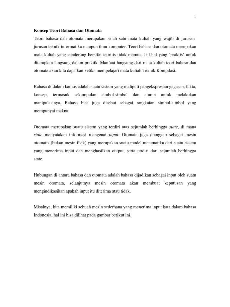 Teori Bahasa dan Otomata dalam Informatika | PDF